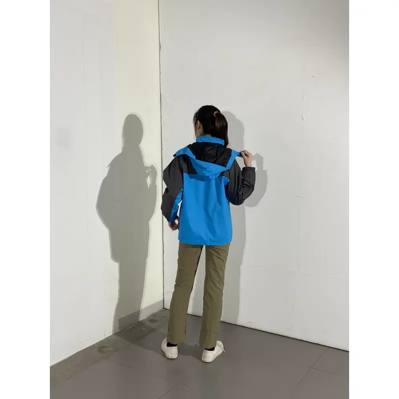 BD-MO-026 Custom-made comfortable windbreaker, try it on by real people, order black and blue windbreaker windbreaker garment factory