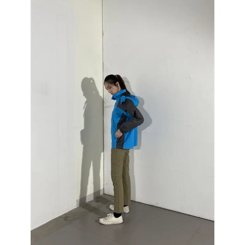 BD-MO-026 Custom-made comfortable windbreaker, try it on by real people, order black and blue windbreaker windbreaker garment factory