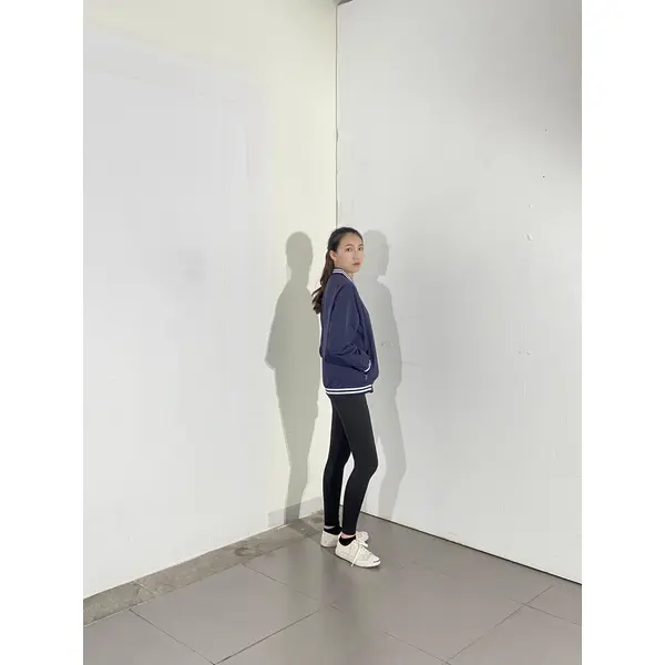 BD-MO-028 Customized stand-collar comfortable jacket, models try on navy blue and blue and white sports jacket jacket manufacturer