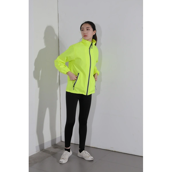 BD-MO-030 Order a personalized fluorescent windbreaker, try it on by a real person, custom light and thin zipper jacket Windbreaker jacket center