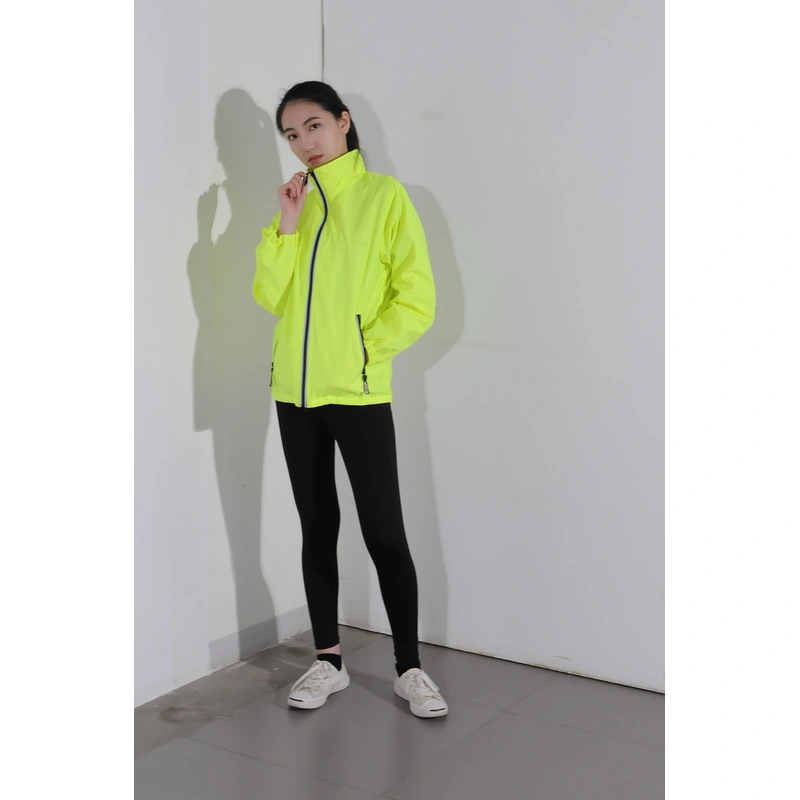 BD-MO-030 Order a personalized fluorescent windbreaker, try it on by a real person, custom light and thin zipper jacket Windbreaker jacket center