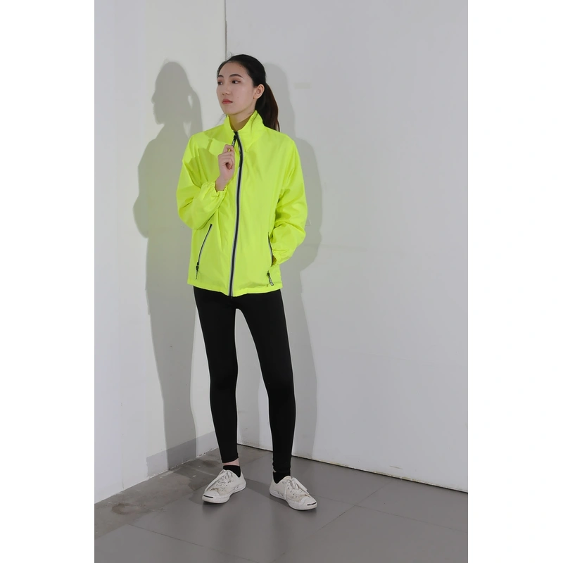 BD-MO-030 Order a personalized fluorescent windbreaker, try it on by a real person, custom light and thin zipper jacket Windbreaker jacket center