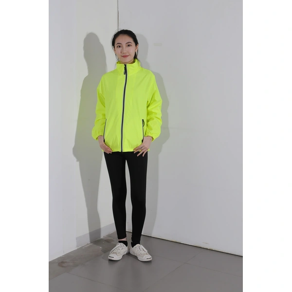 BD-MO-030 Order a personalized fluorescent windbreaker, try it on by a real person, custom light and thin zipper jacket Windbreaker jacket center