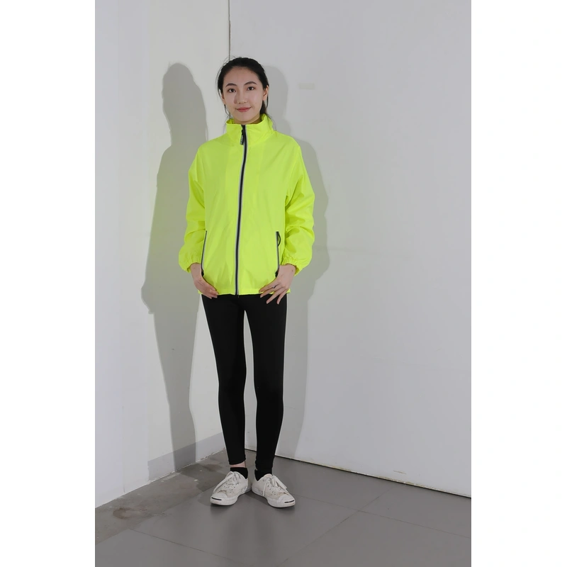 BD-MO-030 Order a personalized fluorescent windbreaker, try it on by a real person, custom light and thin zipper jacket Windbreaker jacket center