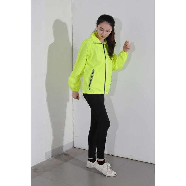 BD-MO-030 Order a personalized fluorescent windbreaker, try it on by a real person, custom light and thin zipper jacket Windbreaker jacket center