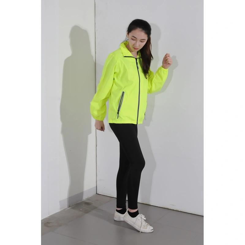 BD-MO-030 Order a personalized fluorescent windbreaker, try it on by a real person, custom light and thin zipper jacket Windbreaker jacket center