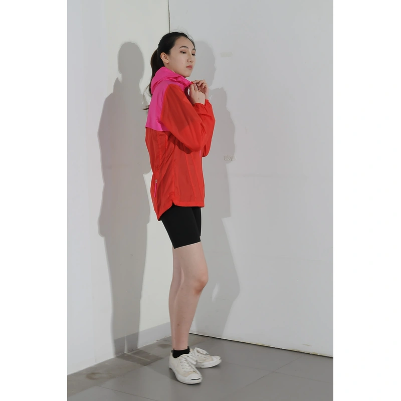 BD-MO-031 Order a lightweight windbreaker, stitching and contrast, back waist, model demonstration windbreaker jacket manufacturer