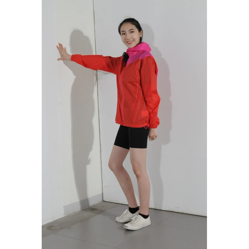 BD-MO-031 Order a lightweight windbreaker, stitching and contrast, back waist, model demonstration windbreaker jacket manufacturer
