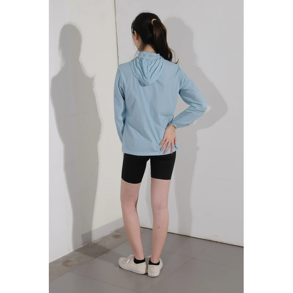 BD-MO-032 Customized Lightweight Hooded Windbreaker Models Trying On Sports Casual Windbreaker Jacket Supplier