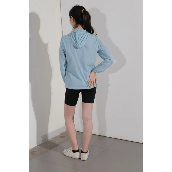 BD-MO-032 Customized Lightweight Hooded Windbreaker Models Trying On Sports Casual Windbreaker Jacket Supplier