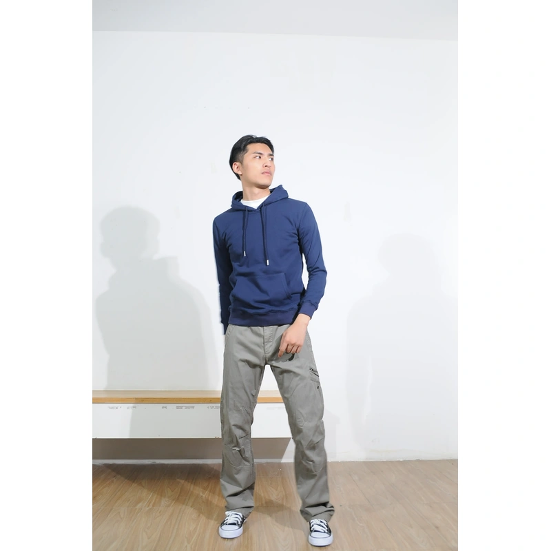 BD-MO-127 Custom-made knitted sweater with hood, real-life try-on effect, design solid color knitted sweater, soft and comfortable, hooded knitted sweater manufacturer