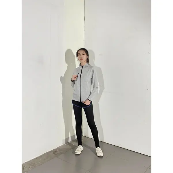 BD-MO-136 Order Knitted Jacket Online Model Display Black Sleeve Grey Casual Jacket Knitted Jacket Manufacturer