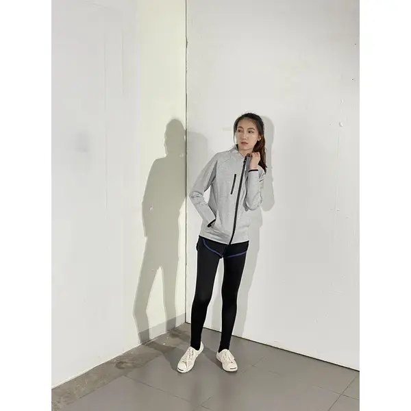 BD-MO-136 Order Knitted Jacket Online Model Display Black Sleeve Grey Casual Jacket Knitted Jacket Manufacturer