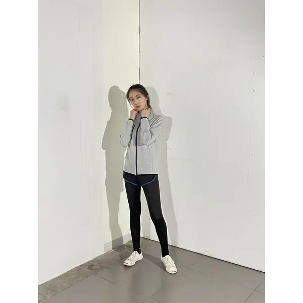 BD-MO-136 Order Knitted Jacket Online Model Display Black Sleeve Grey Casual Jacket Knitted Jacket Manufacturer