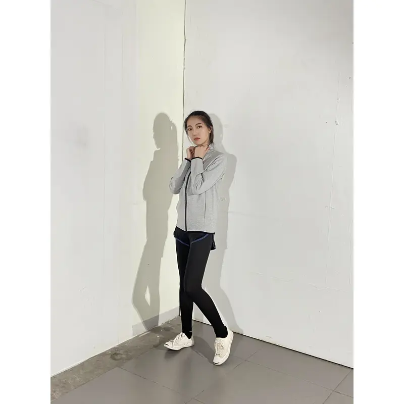 BD-MO-136 Order Knitted Jacket Online Model Display Black Sleeve Grey Casual Jacket Knitted Jacket Manufacturer