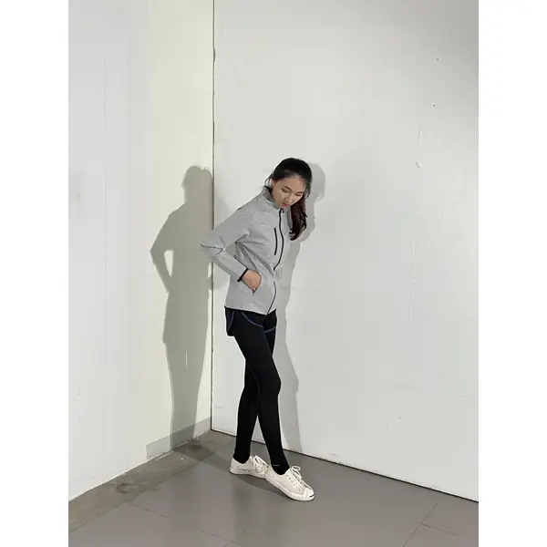 BD-MO-136 Order Knitted Jacket Online Model Display Black Sleeve Grey Casual Jacket Knitted Jacket Manufacturer