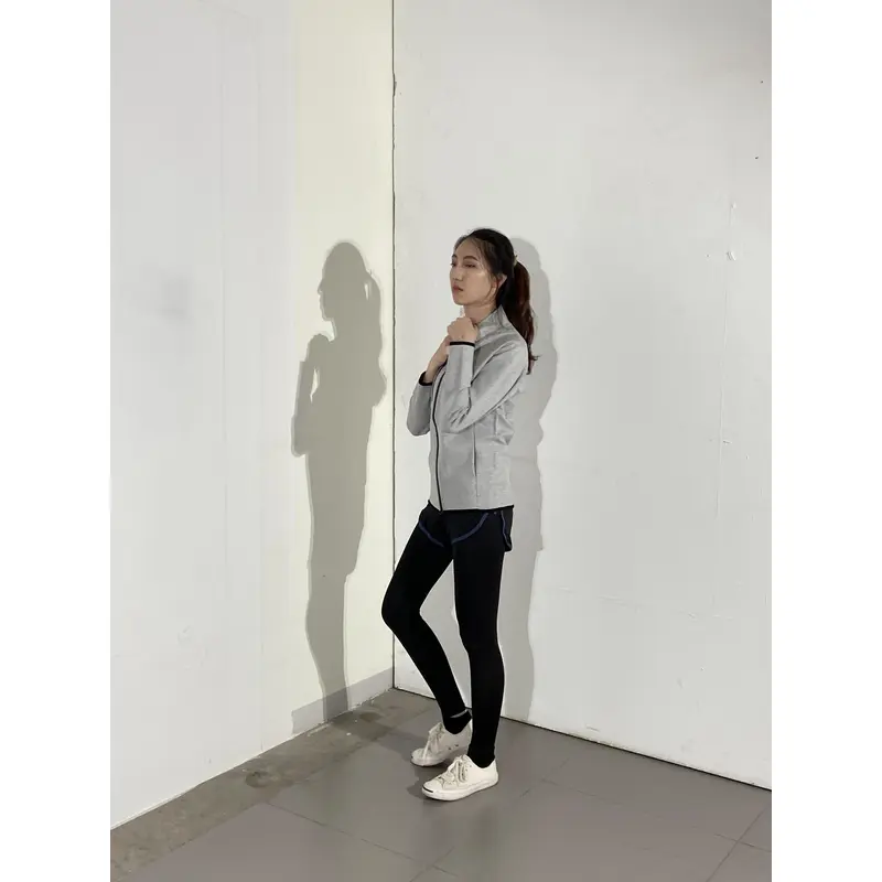 BD-MO-136 Order Knitted Jacket Online Model Display Black Sleeve Grey Casual Jacket Knitted Jacket Manufacturer