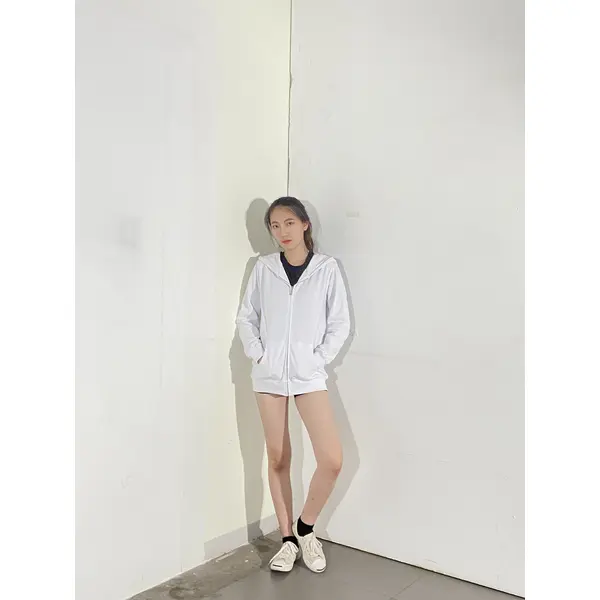 BD-MO-137 Order online hooded knitted sweater model display design pure white hooded sweater hooded knitted sweater supplier