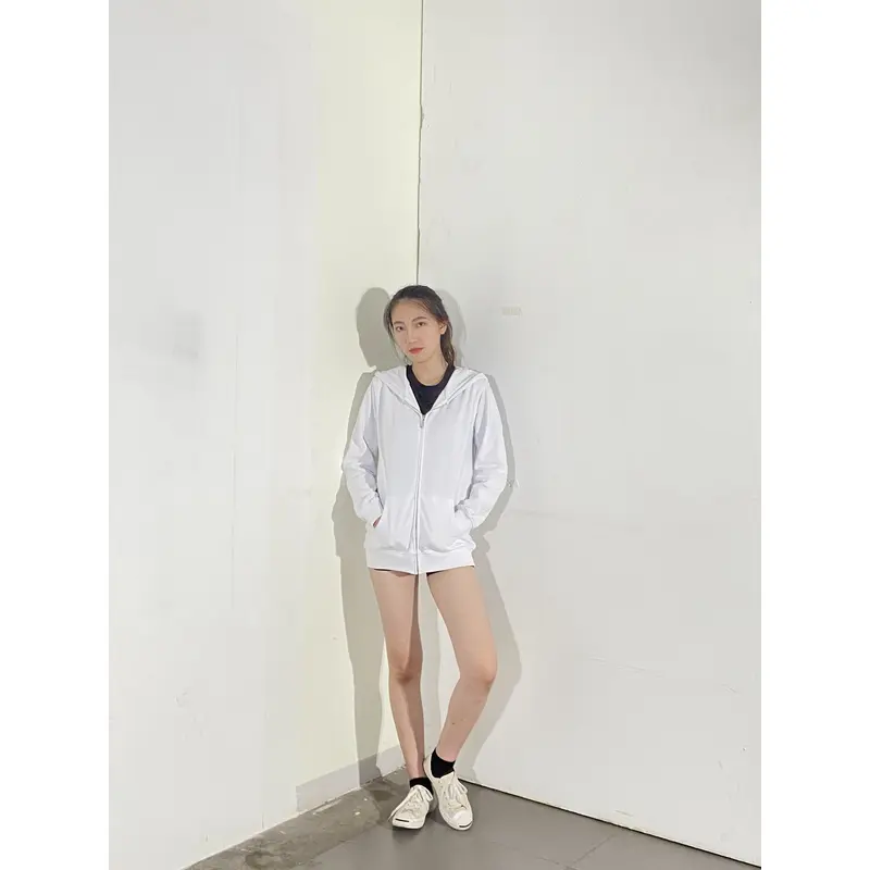 BD-MO-137 Order online hooded knitted sweater model display design pure white hooded sweater hooded knitted sweater supplier