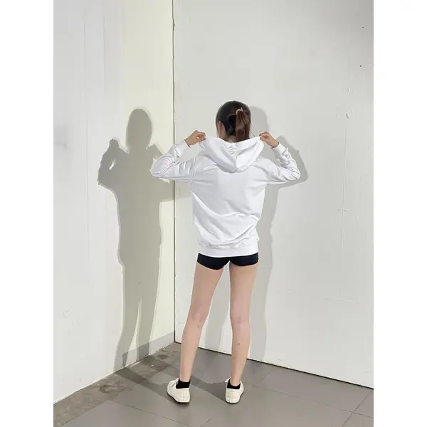 BD-MO-137 Order online hooded knitted sweater model display design pure white hooded sweater hooded knitted sweater supplier