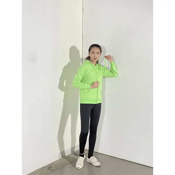 BD-MO-139 Customized knitted uniform with hood, model display, bright color matching, casual and comfortable, knitted uniform with hood supplier