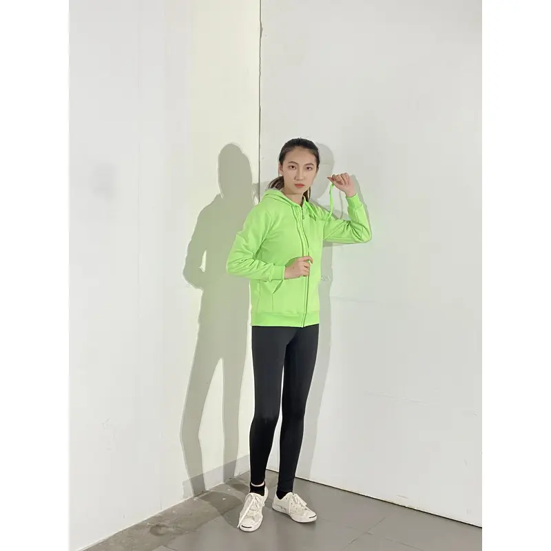 BD-MO-139 Customized knitted uniform with hood, model display, bright color matching, casual and comfortable, knitted uniform with hood supplier