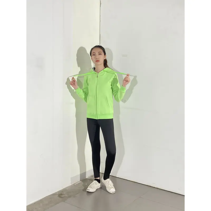 BD-MO-139 Customized knitted uniform with hood, model display, bright color matching, casual and comfortable, knitted uniform with hood supplier