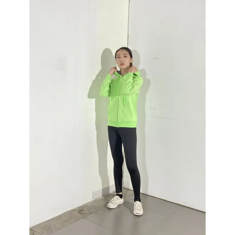 BD-MO-139 Customized knitted uniform with hood, model display, bright color matching, casual and comfortable, knitted uniform with hood supplier