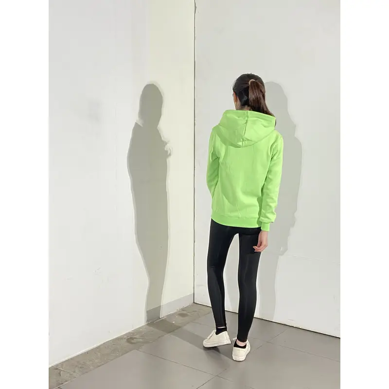 BD-MO-139 Customized knitted uniform with hood, model display, bright color matching, casual and comfortable, knitted uniform with hood supplier