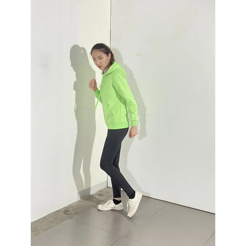 BD-MO-139 Customized knitted uniform with hood, model display, bright color matching, casual and comfortable, knitted uniform with hood supplier