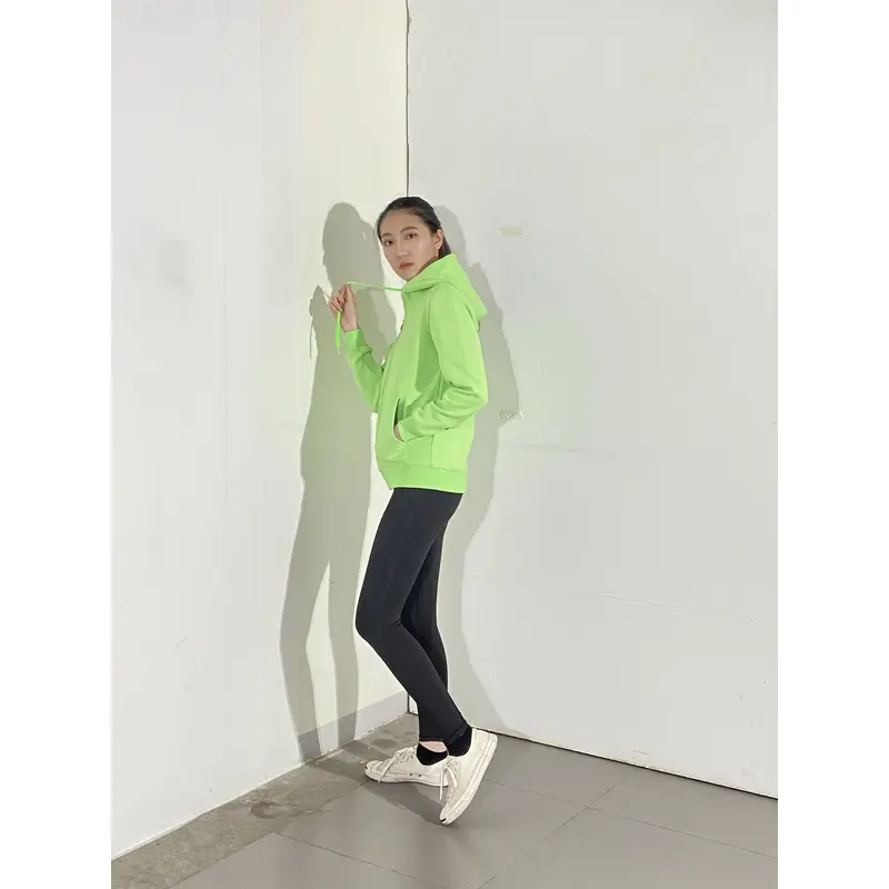 BD-MO-139 Customized knitted uniform with hood, model display, bright color matching, casual and comfortable, knitted uniform with hood supplier