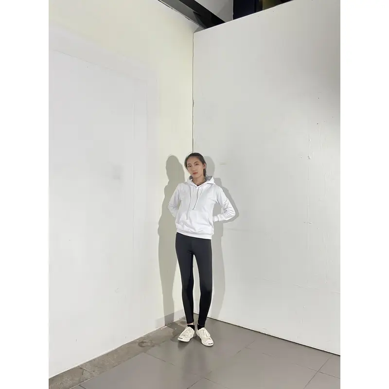 BD-MO-141 Custom-made knitted sweater with hood, model display, pure white sweater, soft and comfortable, special store for knitted sweater with hood