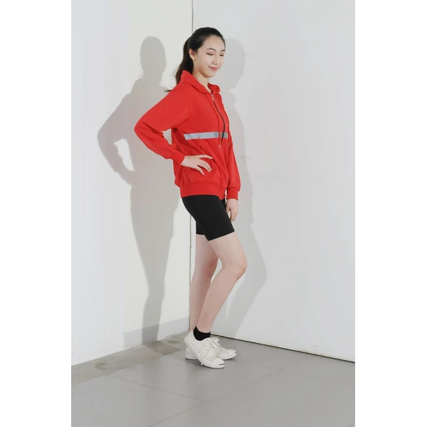 BD-MO-142 Order online hooded knitted uniforms, design stitching and contrasting colors, soft and comfortable, hooded knitted uniforms supplier