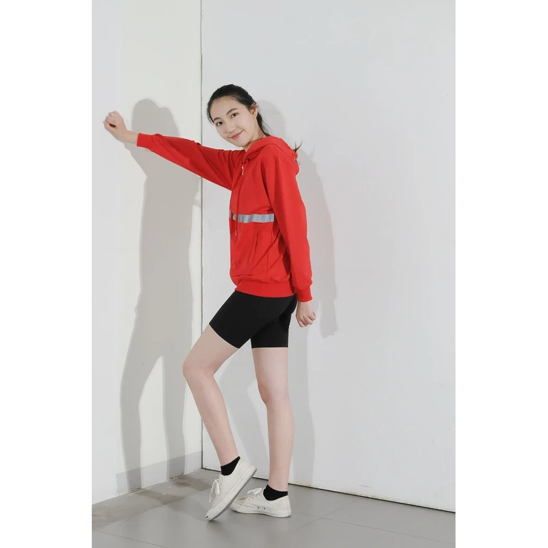 BD-MO-142 Order online hooded knitted uniforms, design stitching and contrasting colors, soft and comfortable, hooded knitted uniforms supplier