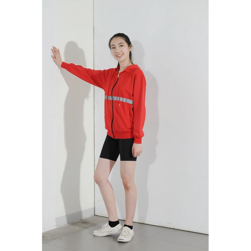 BD-MO-142 Order online hooded knitted uniforms, design stitching and contrasting colors, soft and comfortable, hooded knitted uniforms supplier