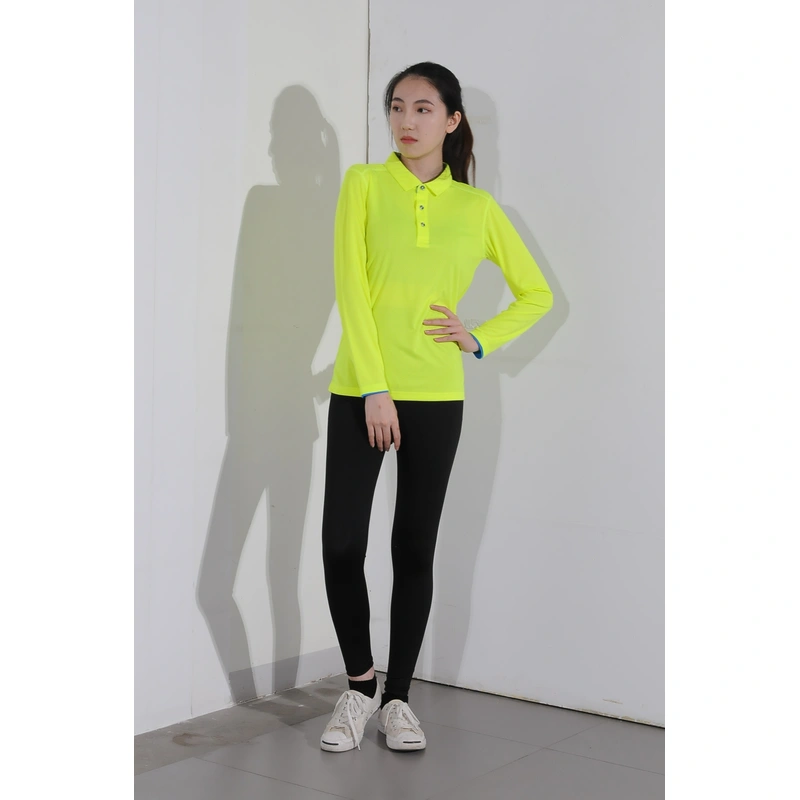 bd-mo-004 定制長袖 polo 衫供應熒光黃 polo 衫現場表演模特試穿 polo 衫中心 