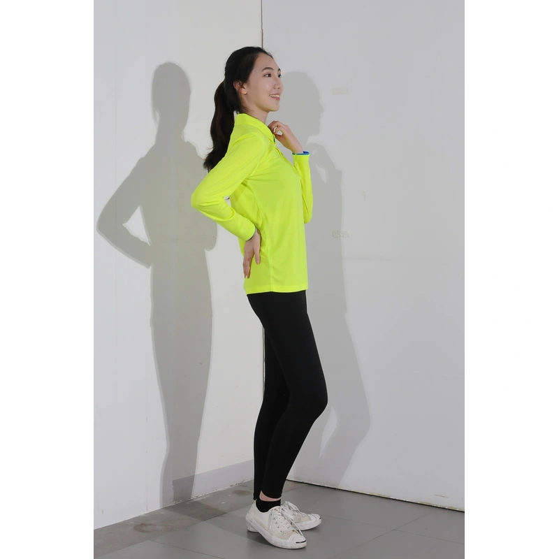 bd-mo-004 定制長袖 polo 衫供應熒光黃 polo 衫現場表演模特試穿 polo 衫中心 