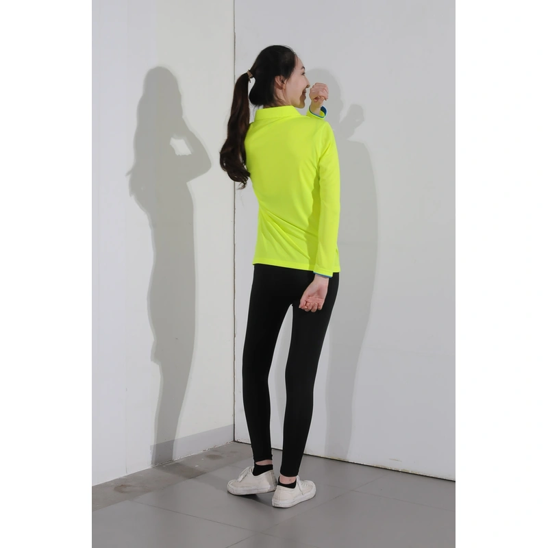 bd-mo-004 定制長袖 polo 衫供應熒光黃 polo 衫現場表演模特試穿 polo 衫中心 