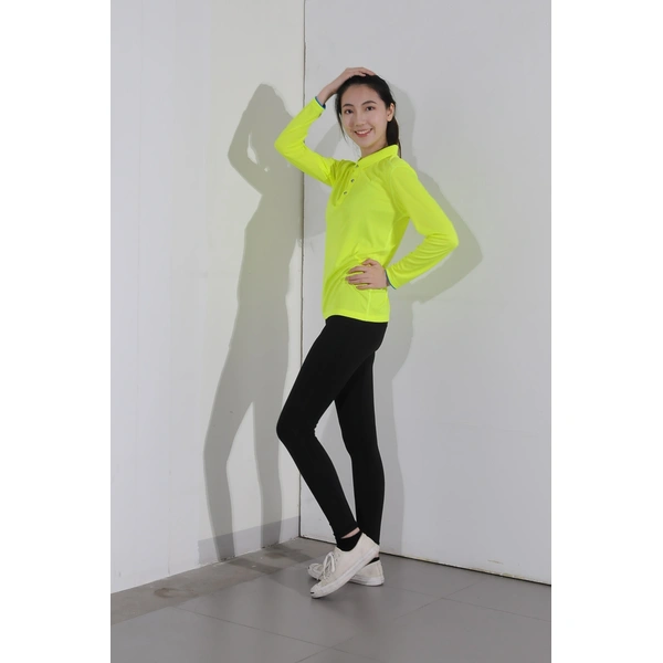 bd-mo-004 定制長袖 polo 衫供應熒光黃 polo 衫現場表演模特試穿 polo 衫中心 