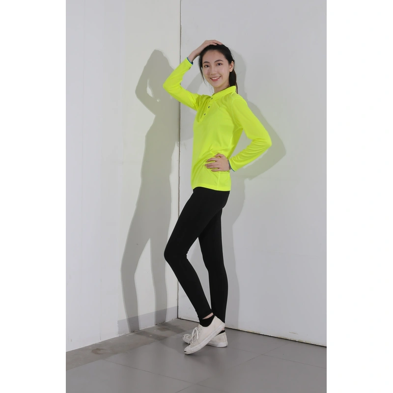 bd-mo-004 定制長袖 polo 衫供應熒光黃 polo 衫現場表演模特試穿 polo 衫中心 