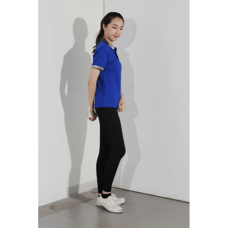 bd-mo-005 camisas polo personalizadas de mangas curtas fornecem camisas polo azuis e pretas, pretas e brancas com bordas cinzas reality show que pessoas reais experimentam no centro da camisa polo 