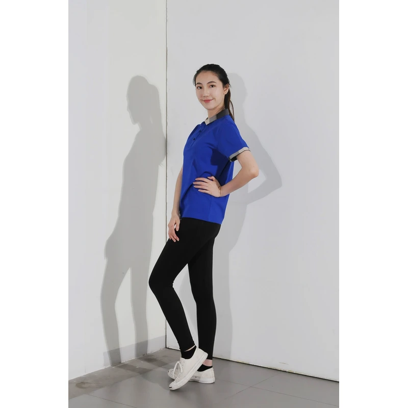 bd-mo-005 camisas polo personalizadas de mangas curtas fornecem camisas polo azuis e pretas, pretas e brancas com bordas cinzas reality show que pessoas reais experimentam no centro da camisa polo 