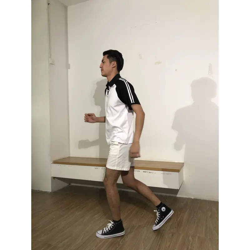 bd-mo-007 定制男士短袖polo衫供應黑白配色白色條紋polo衫現場秀現場試穿polo衫中心 