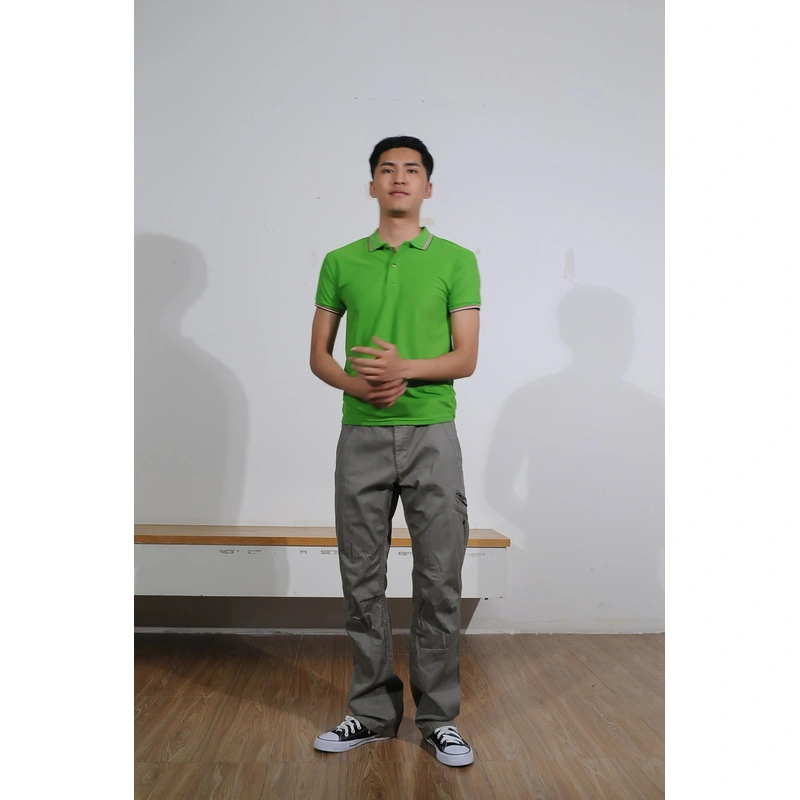 bd-mo-011 定制男士短袖 polo 衫，設計綠色和彩色側 polo 衫，現場表演 polo 衫製造商 