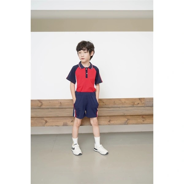 BD-MO-145 Customized summer short-sleeved British style school uniforms model display design Polo summer school uniforms school uniform design company