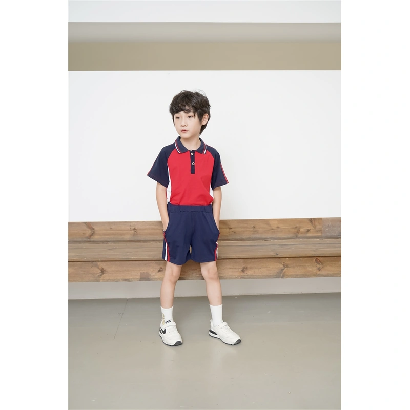 BD-MO-145 Customized summer short-sleeved British style school uniforms model display design Polo summer school uniforms school uniform design company