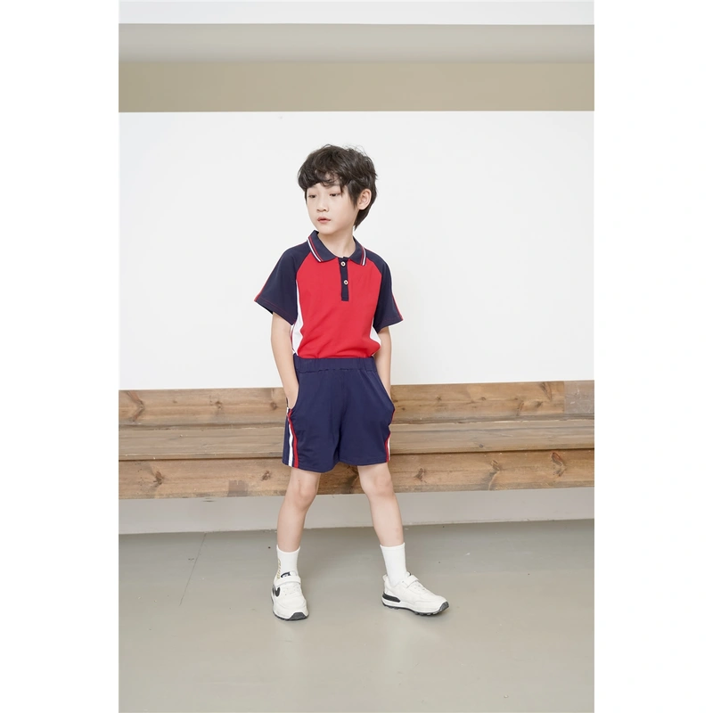 BD-MO-145 Customized summer short-sleeved British style school uniforms model display design Polo summer school uniforms school uniform design company