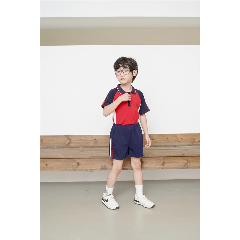 BD-MO-145 Customized summer short-sleeved British style school uniforms model display design Polo summer school uniforms school uniform design company