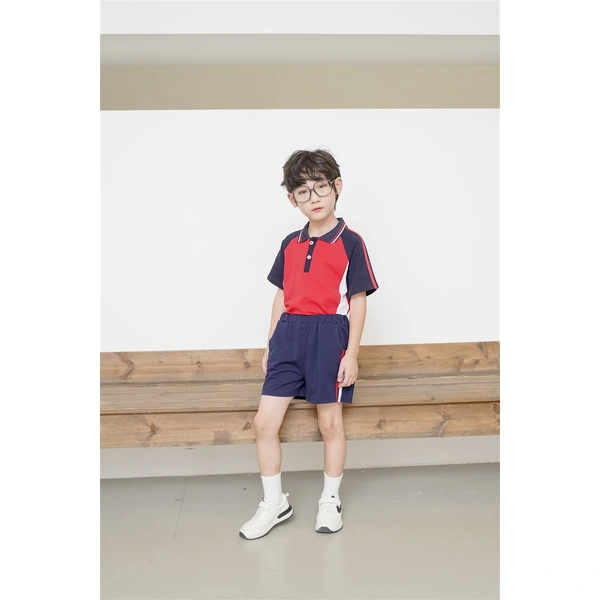 BD-MO-145 Customized summer short-sleeved British style school uniforms model display design Polo summer school uniforms school uniform design company