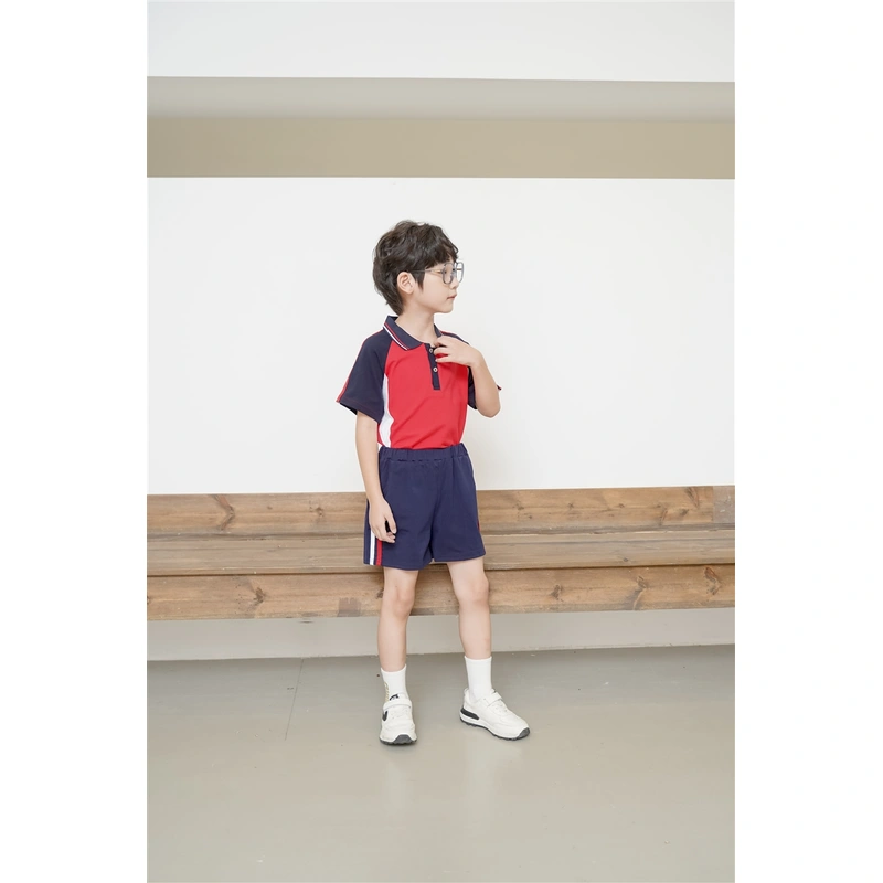 BD-MO-145 Customized summer short-sleeved British style school uniforms model display design Polo summer school uniforms school uniform design company